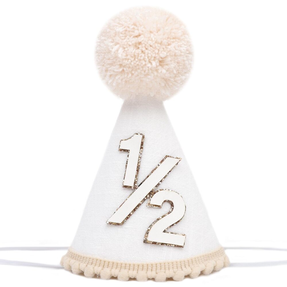 5045 Half Birthday Hat -Baby 1/2 Birthday Cone Hat,Six Months